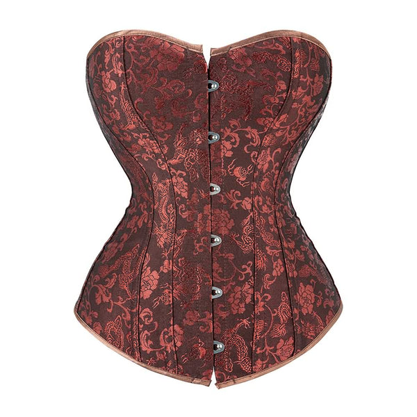 Brown Victorian Gothic Hourglass Overbust Corset - Vedlit