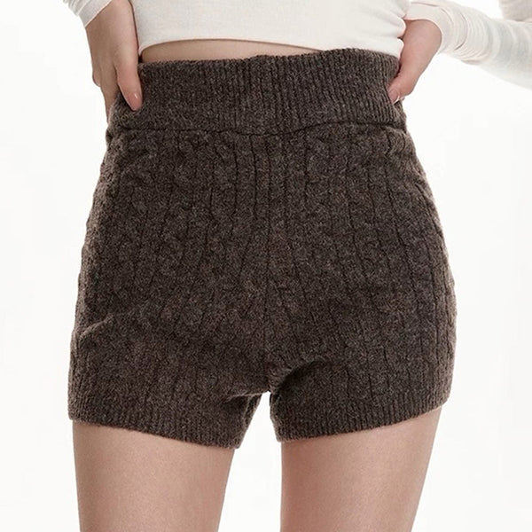 Cozy Days Cable Knitted Shorts - Vedlit