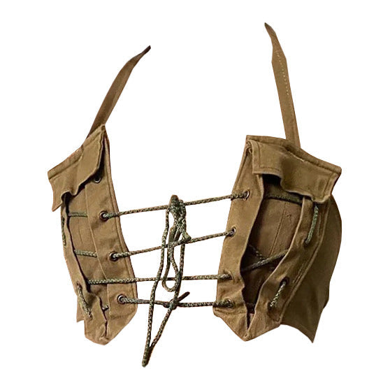 Gossip Goes Around Lace-Up Cargo Top - Vedlit