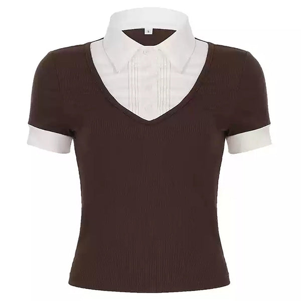 Gossip Goes Around Layered Collar Shirt - Vedlit