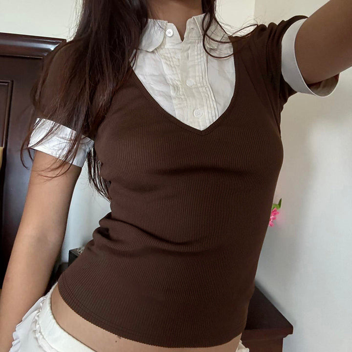 Gossip Goes Around Layered Collar Shirt - Vedlit