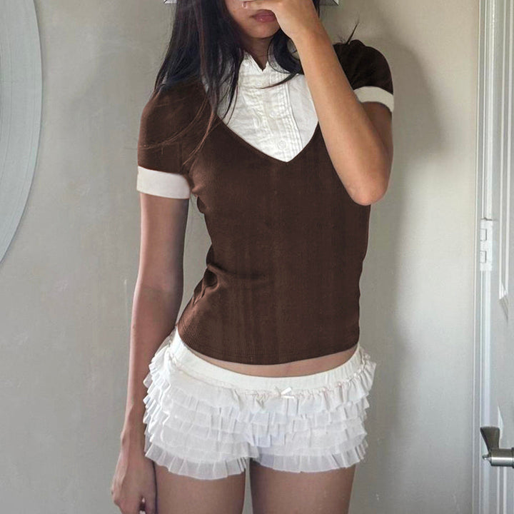 Gossip Goes Around Layered Collar Shirt - Vedlit