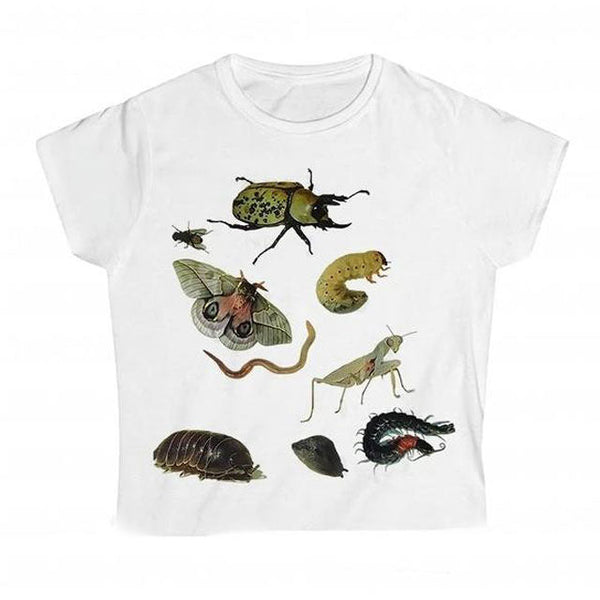 2000s Aesthetic Bug Print T-Shirt - Vedlit