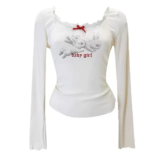 Baby Girl Bunny Long Sleeve Tee - Vedlit