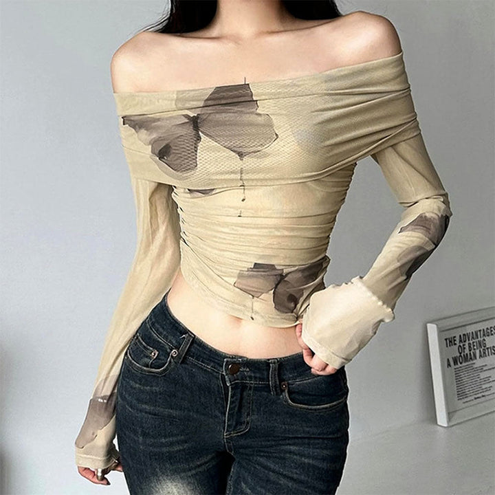 Butterfly Aesthetic Bardot Top - Vedlit
