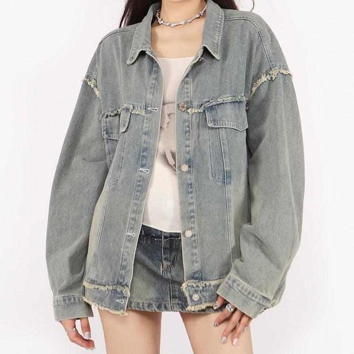 Butterfly Patch Y2K Denim Jacket - Vedlit