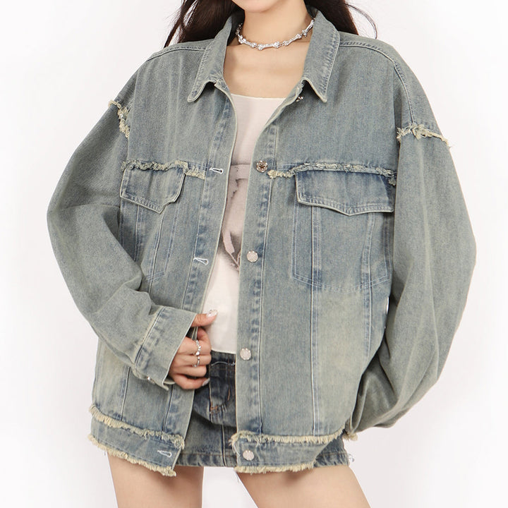 Butterfly Patch Y2K Denim Jacket - Vedlit