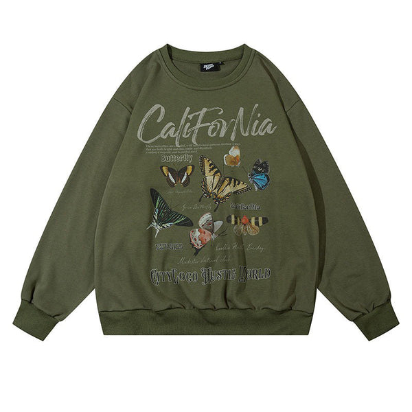 Butterfly Print Aesthetic Sweatshirt - Vedlit