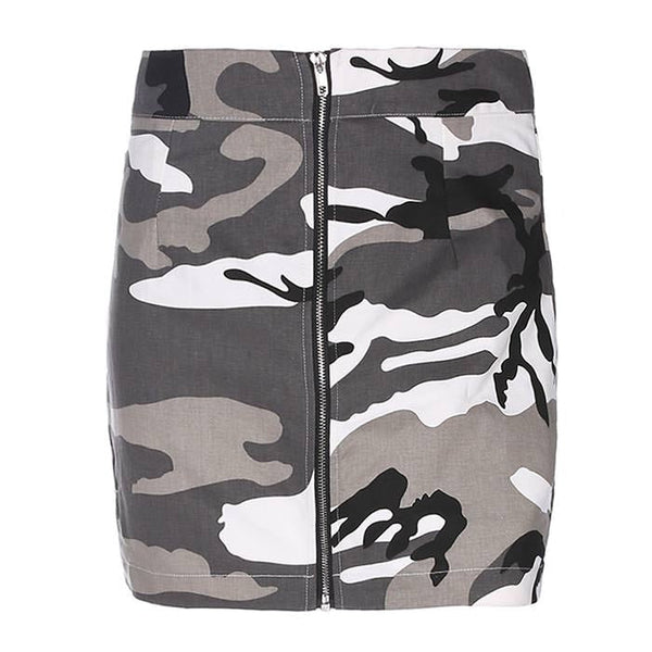 Zip-Front Camo Skirt - Vedlit