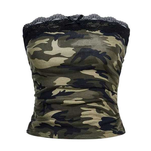 Camouflage Lace Tube Top - Vedlit