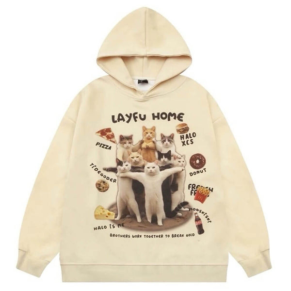 Cat Squad Oversized Hoodie - Vedlit