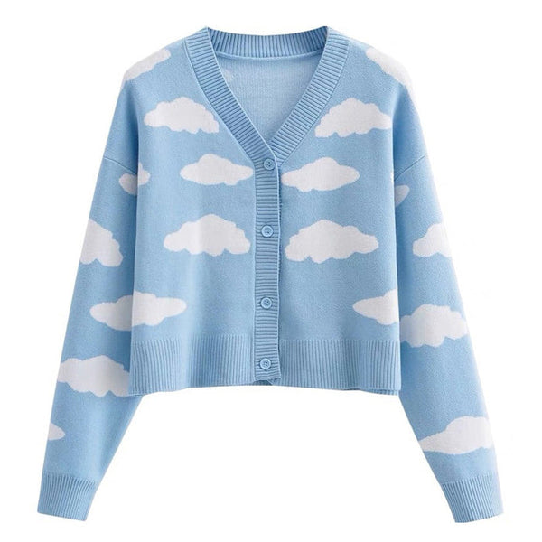 Clouds Knit Cropped Cardigan - Vedlit