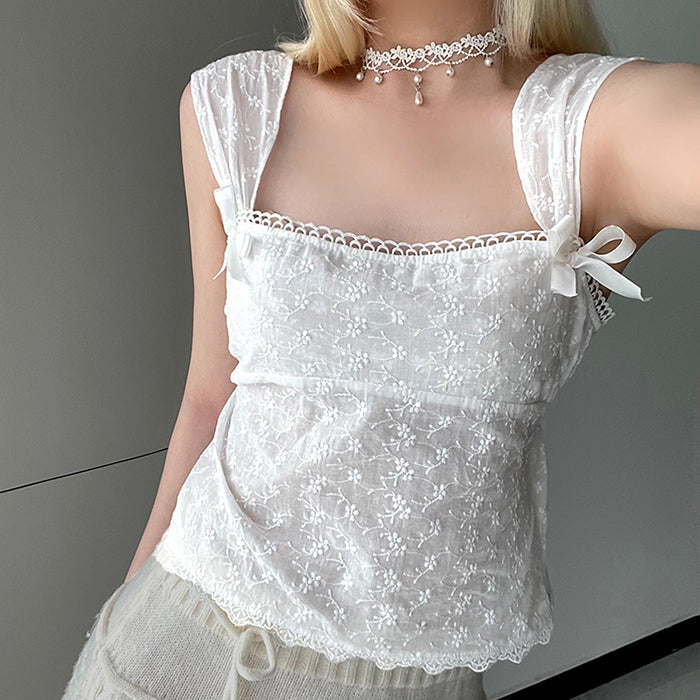 Coquette Aesthetic Lace Top - Vedlit