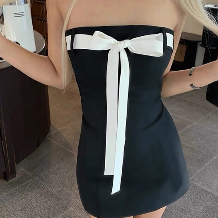 Coquette Aesthetic Bow Mini Dress - Vedlit