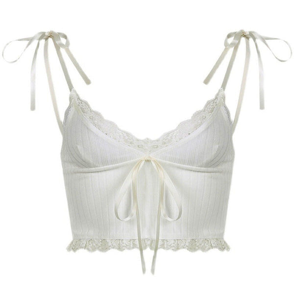 Hopeless Romantic Lace Tie Top - Vedlit