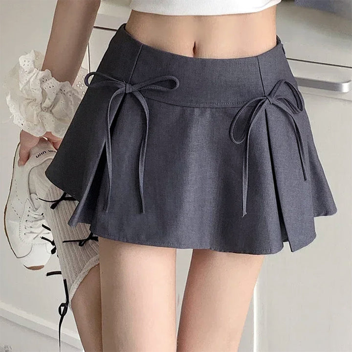 Coquette Bows Pleated Mini Skirt - Vedlit
