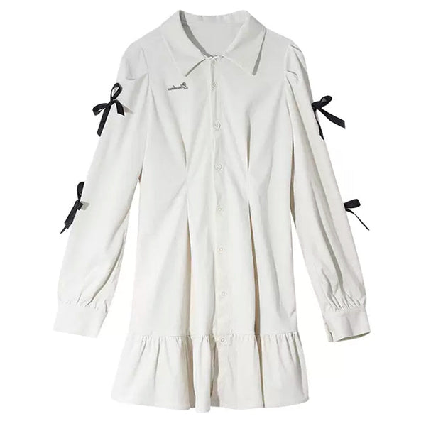 Coquette Bows Shirt Dress - Vedlit