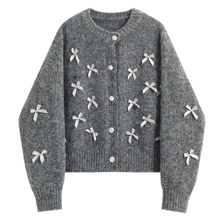 Coquette Aesthetic Grey Cardigan - Vedlit