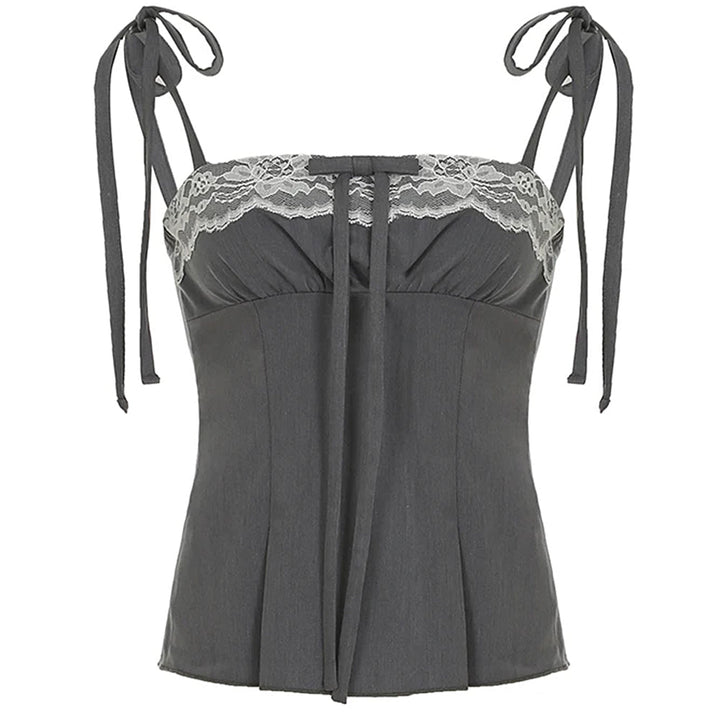 Coquette Ruched Bow Tie Top - Vedlit