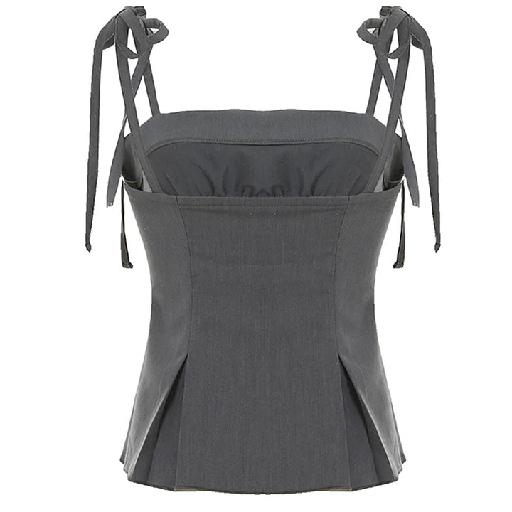 Coquette Ruched Bow Tie Top - Vedlit