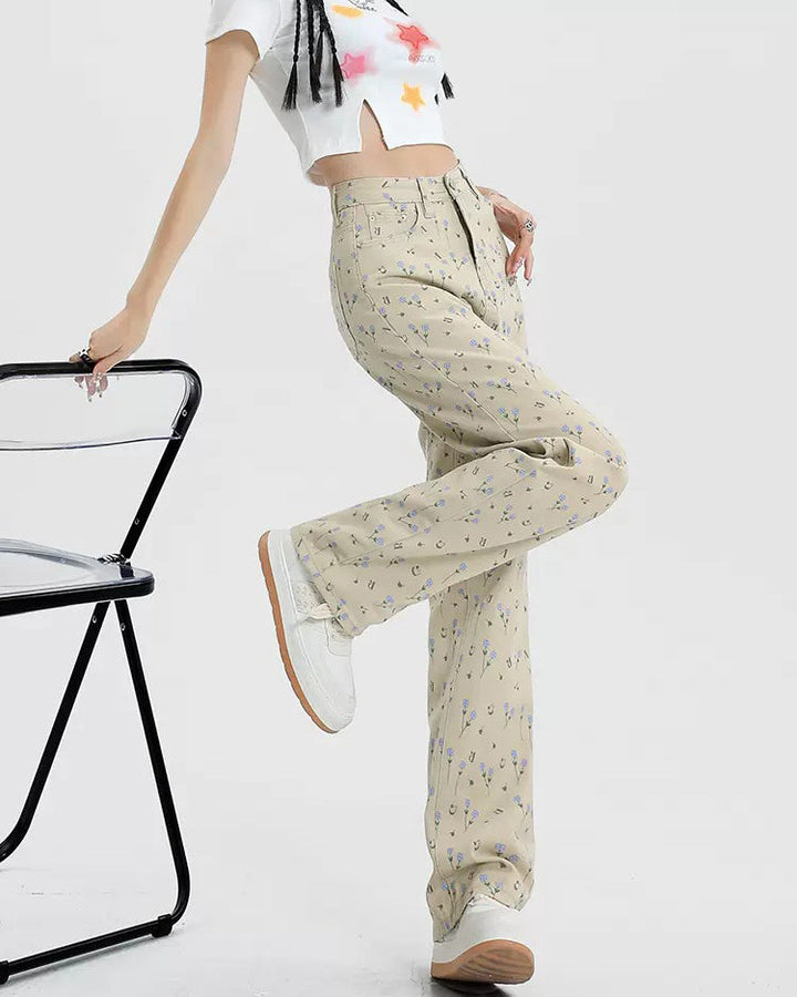 Cottagecore Aesthetic Floral Pants - Vedlit