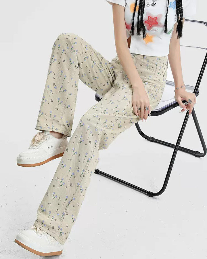Cottagecore Aesthetic Floral Pants - Vedlit