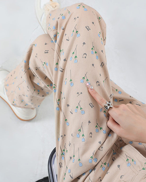 Cottagecore Aesthetic Floral Pants - Vedlit