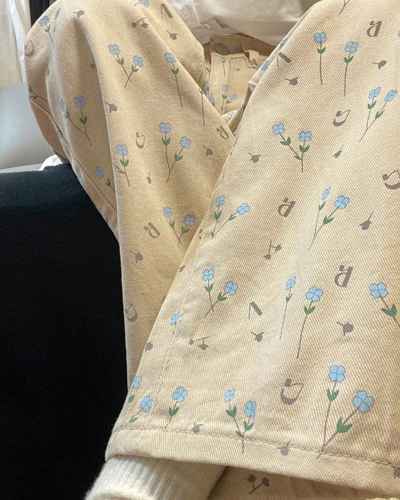 Cottagecore Aesthetic Floral Pants - Vedlit