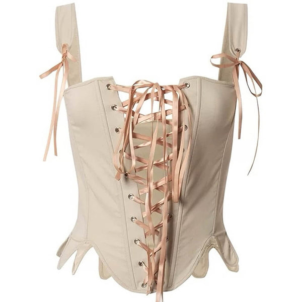 Cottagecore Lace-Up Corset Top - Vedlit