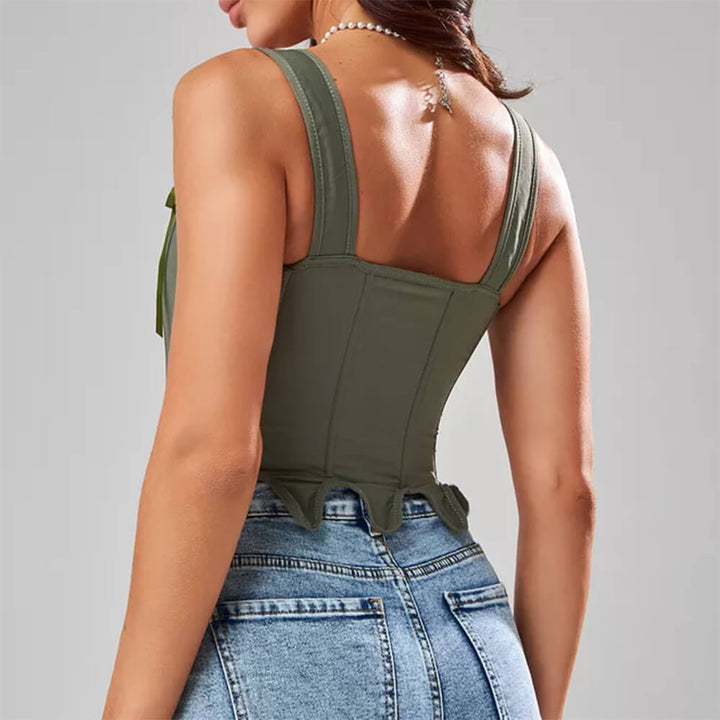 Cottagecore Lace-Up Corset Top - Vedlit
