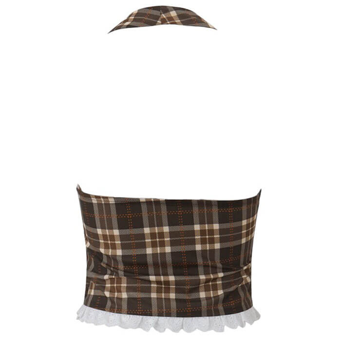 Cottagecore Plaid Halter Top - Vedlit