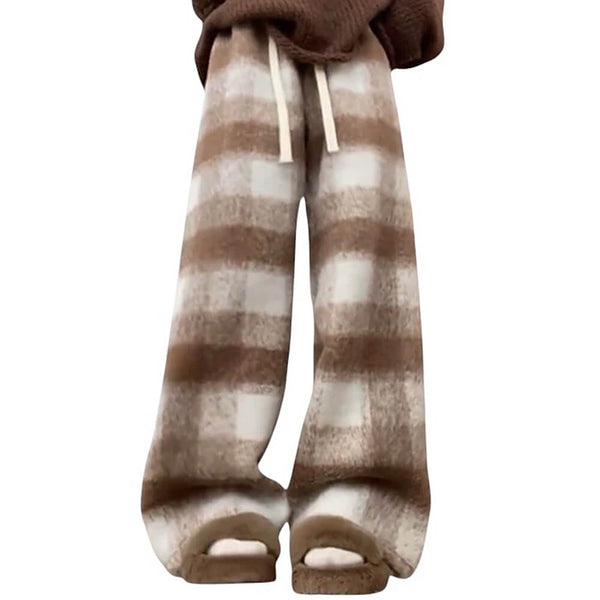 Fall Feels Cozy Plaid Trousers - Vedlit