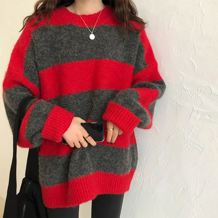 Cozy Days Striped Sweater - Vedlit