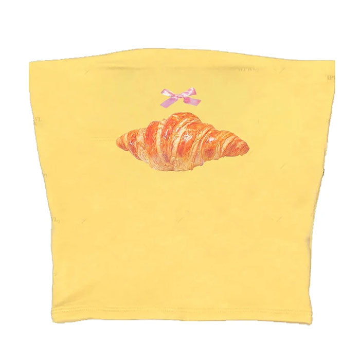 Croissant Print Tube Top - Vedlit