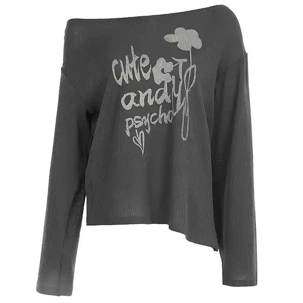 Cute and Psycho Long Sleeve Top - Vedlit