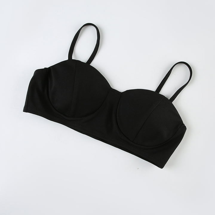 Cutout Turtleneck Backless Bodysuit with Bra Top Set - Vedlit