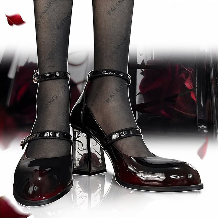 Dark Romantic Gothic Rose High Heels - Vedlit