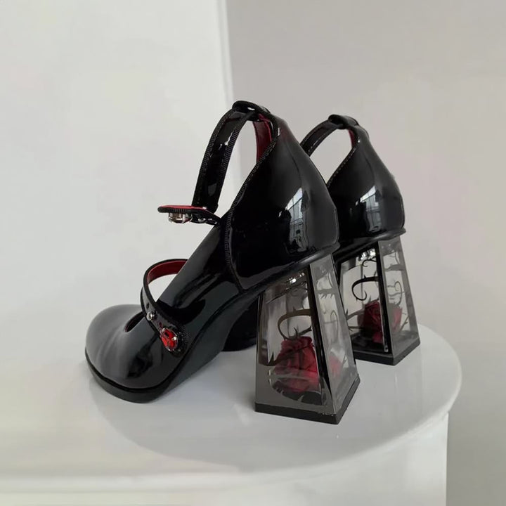 Dark Romantic Gothic Rose High Heels - Vedlit