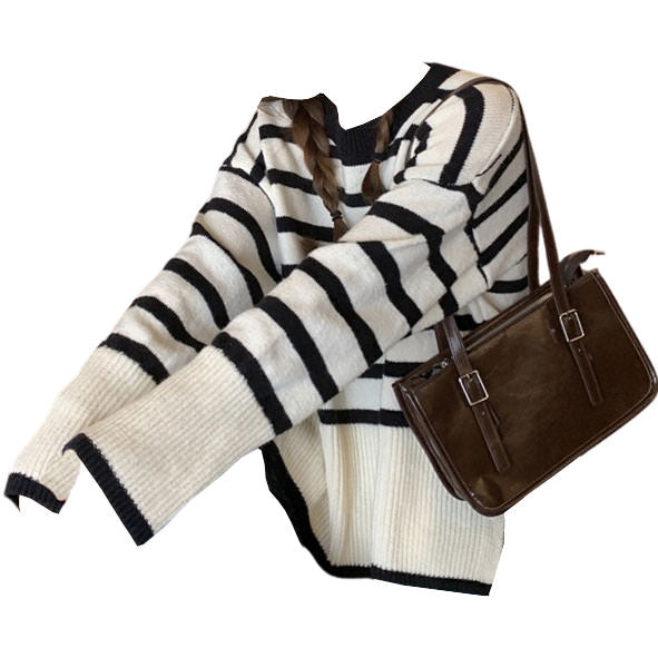 French Aesthetic Striped Sweater - Vedlit