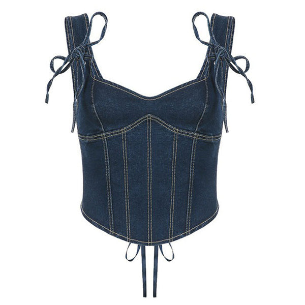 Like It's 2003 Y2K Denim Corset - Vedlit