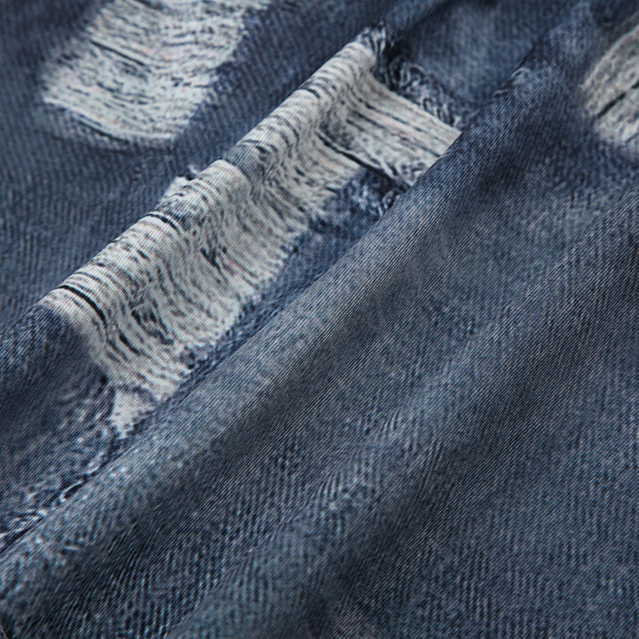 Denim Print Strapless Tube Top – Distressed Style Look - Vedlit