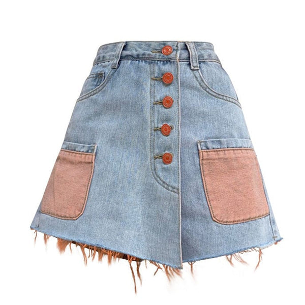 Artsy Denim Skirt - Vedlit