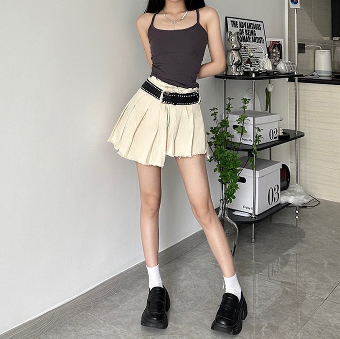 Distressed Mini Skirt - Vedlit