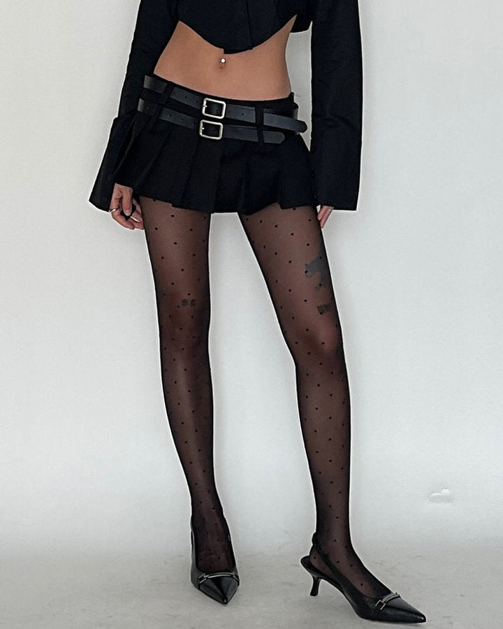 Y2K Double-Belt Extreme Micro Skirt - Vedlit