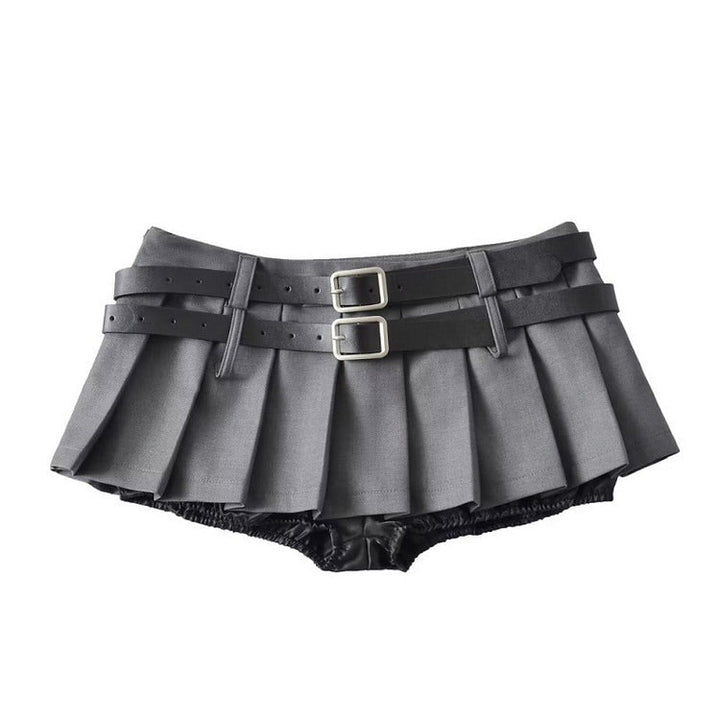 Y2K Double-Belt Extreme Micro Skirt - Vedlit