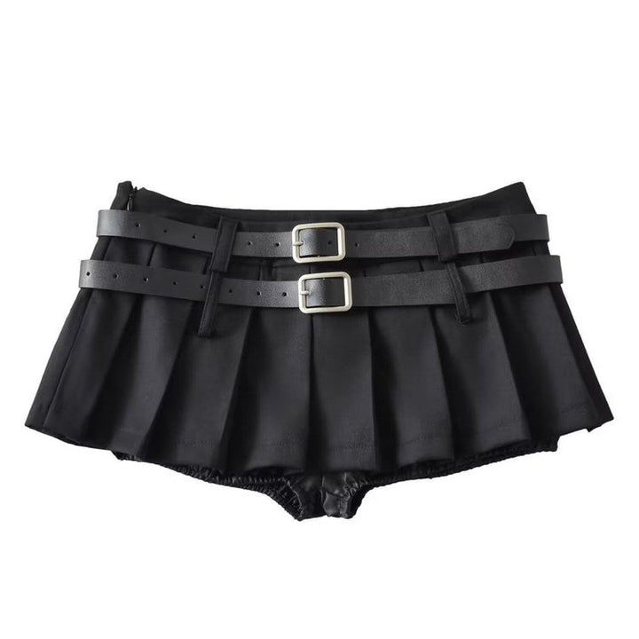 Y2K Double-Belt Extreme Micro Skirt - Vedlit