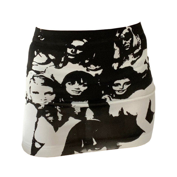 Downtown Girl Aesthetic Print Skirt - Vedlit
