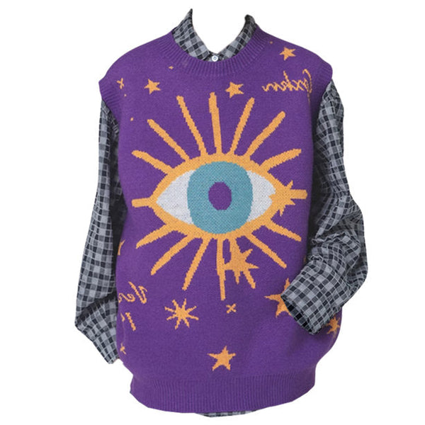 All-Seeing Eye & Stars Aesthetic Vest - Vedlit