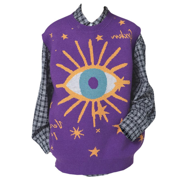 All-Seeing Eye & Stars Aesthetic Vest - Vedlit