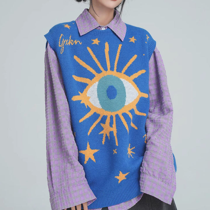 All-Seeing Eye & Stars Aesthetic Vest - Vedlit